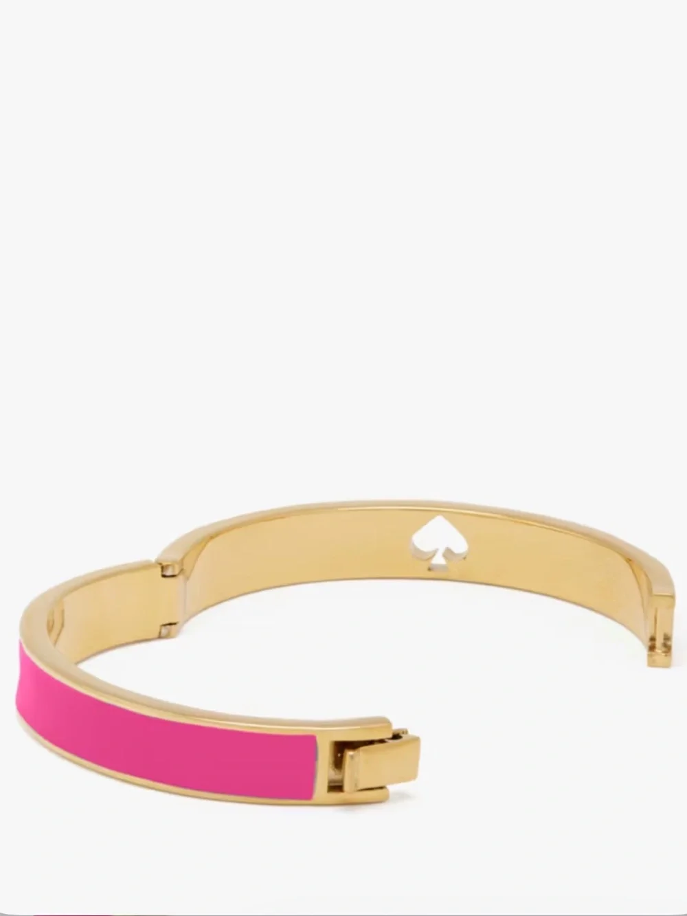 Kate Spade Punch Hole Spade Pink Enamel Hinge Bangle